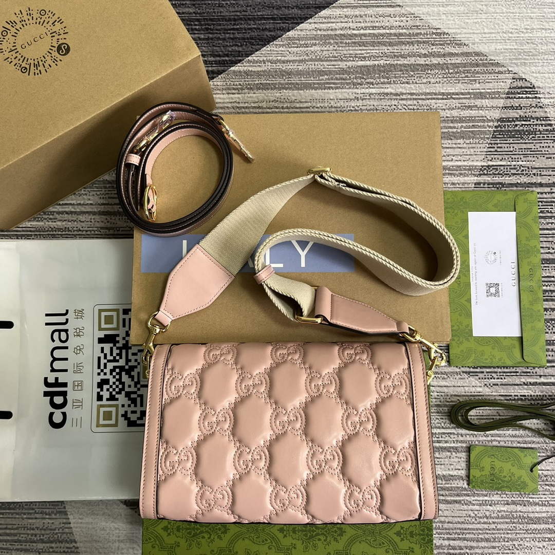 Gucci 724529 GG Matelass¨¦ Small Bag Pink
