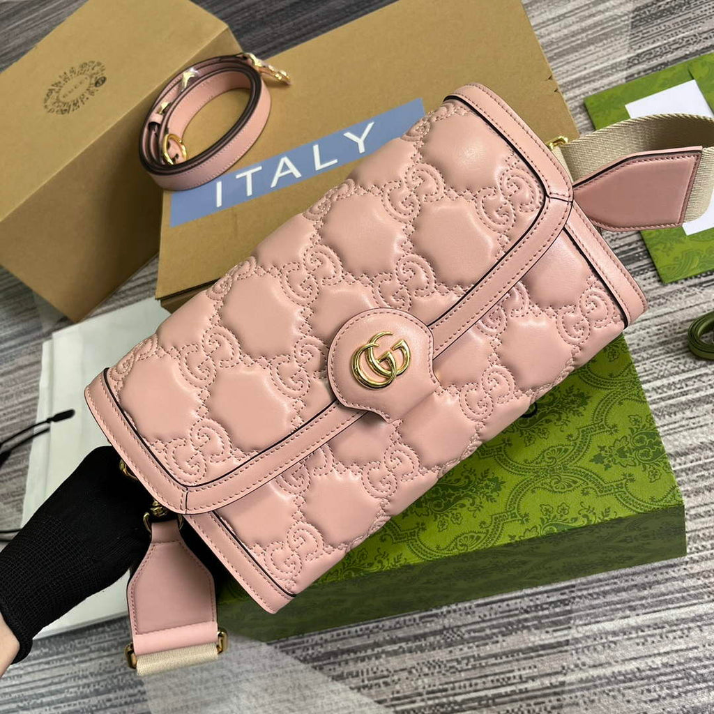 Gucci 724529 GG Matelass¨¦ Small Bag Pink