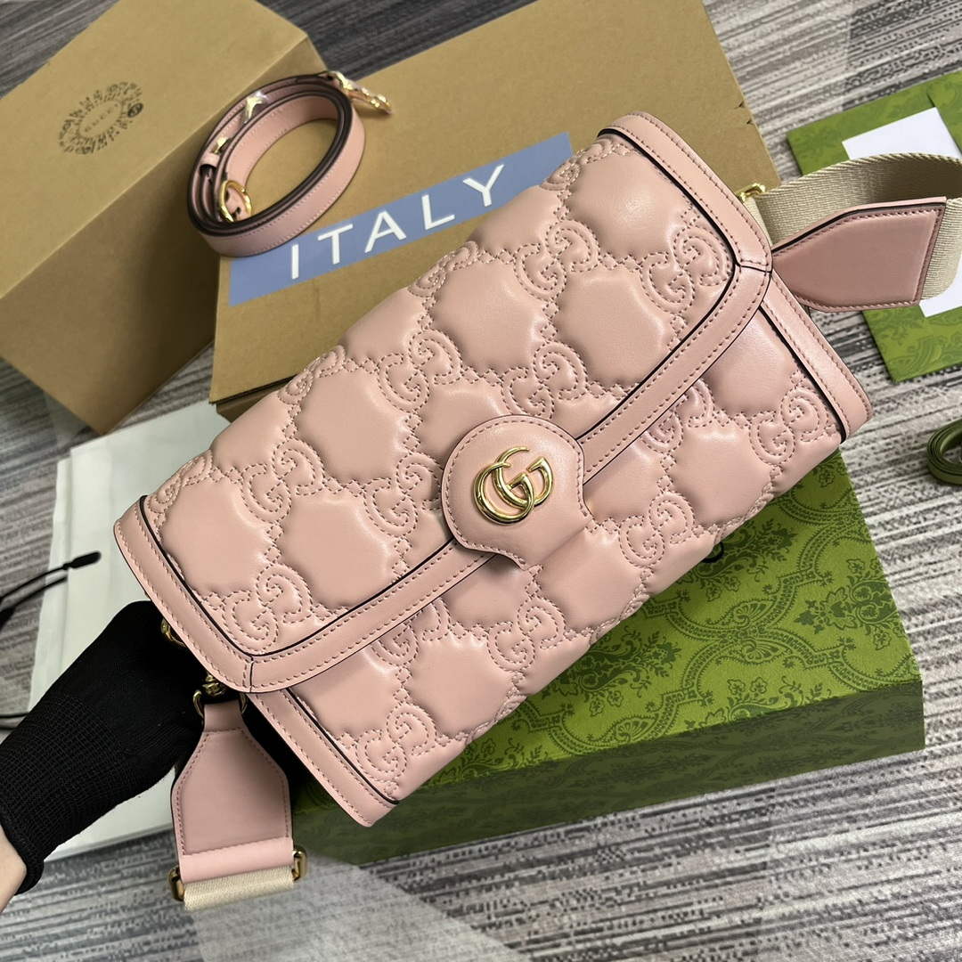 Gucci 724529 GG Matelass¨¦ Small Bag Pink