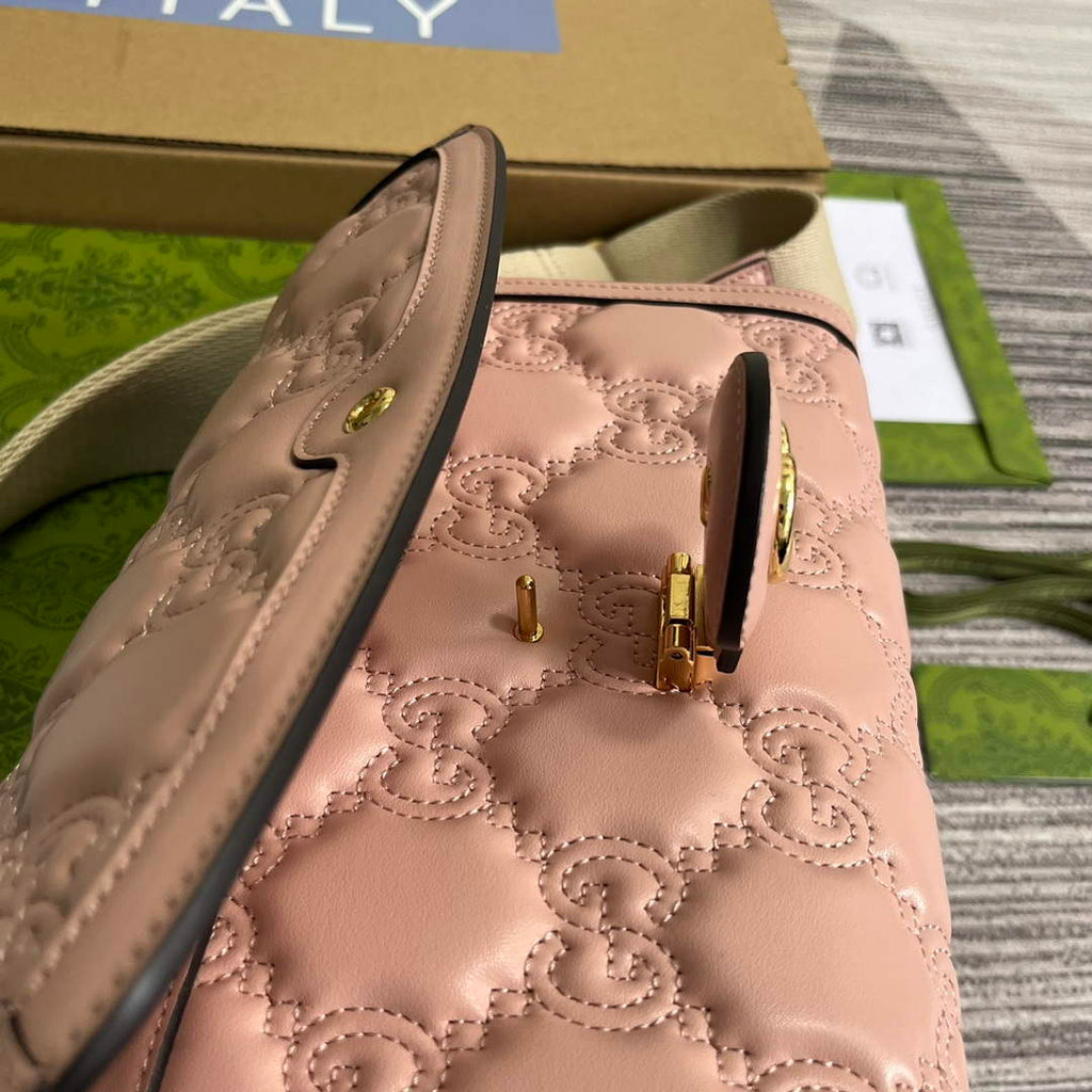 Gucci 724529 GG Matelass¨¦ Small Bag Pink