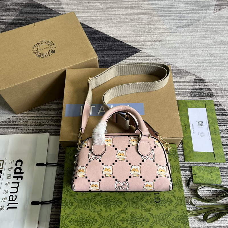 Gucci 724606 Ophidia GG animal print mini bag light pink - Default Title - View 4