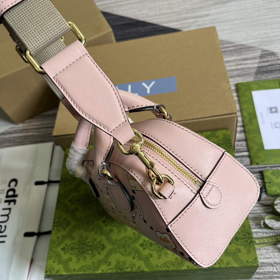Gucci 724606 Ophidia GG animal print mini bag light pink - Default Title - View 5
