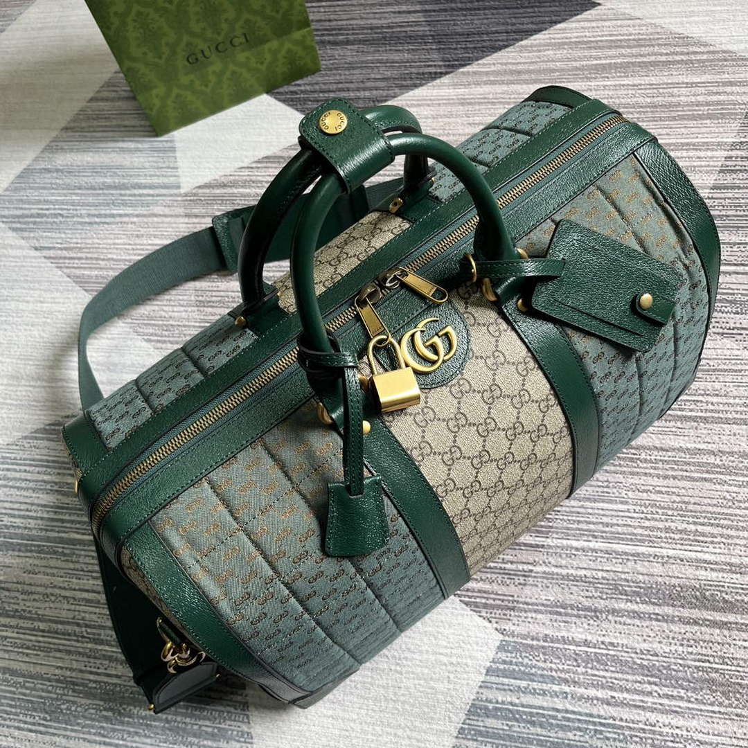 Gucci 724642 Mini GG Canvas Small Duffle Bag Green - Default Title - View 4