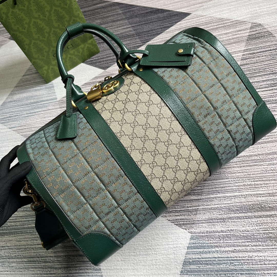 Gucci 724642 Mini GG Canvas Small Duffle Bag Green - Default Title - View 6