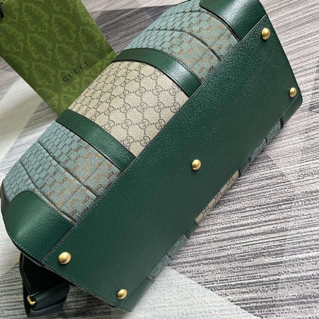 Gucci 724642 Mini GG Canvas Small Duffle Bag Green - Default Title - View 7