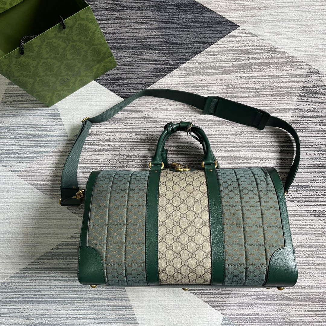 Gucci 724642 Mini GG Canvas Small Duffle Bag Green - Default Title - View 8