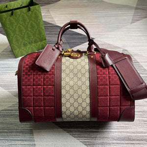 Gucci 724642 Mini GG Canvas Small Duffle Bag Red - Default Title - View 1