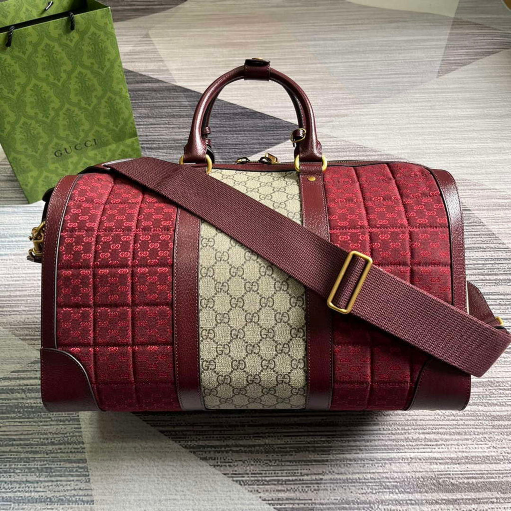 Gucci 724642 Mini GG Canvas Small Duffle Bag Red