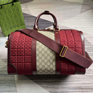 Gucci 724642 Mini GG Canvas Small Duffle Bag Red - Default Title - View 2