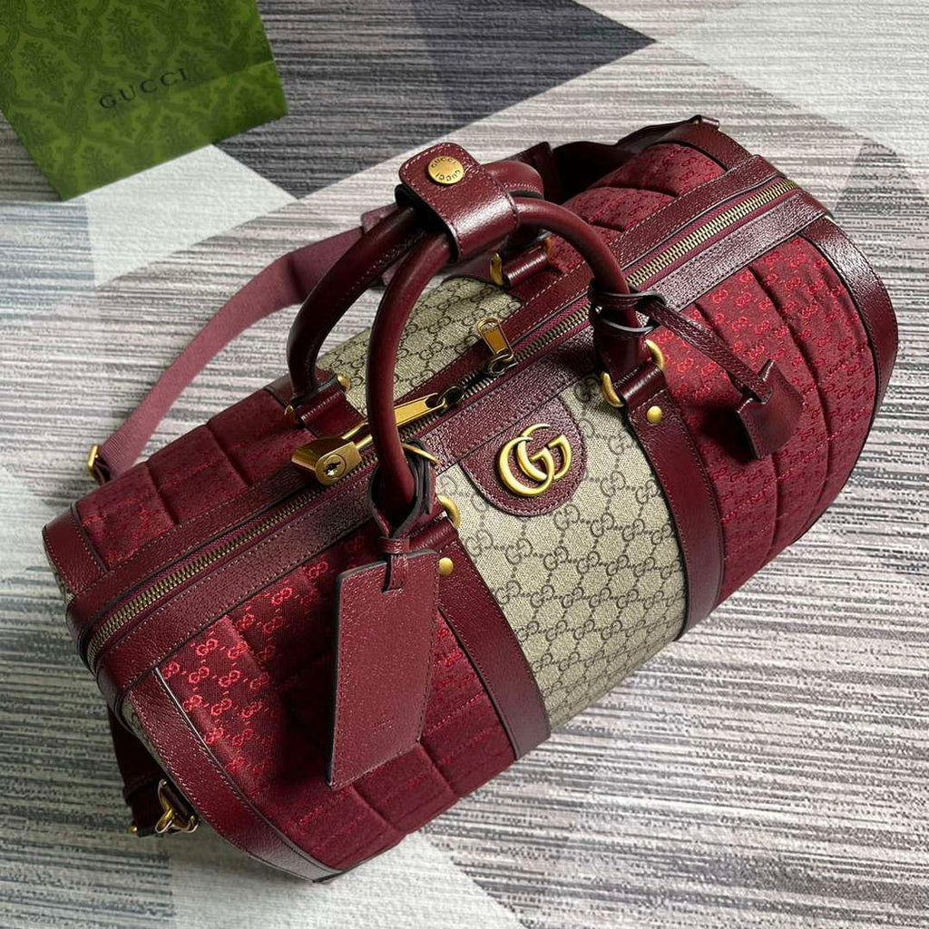 Gucci 724642 Mini GG Canvas Small Duffle Bag Red