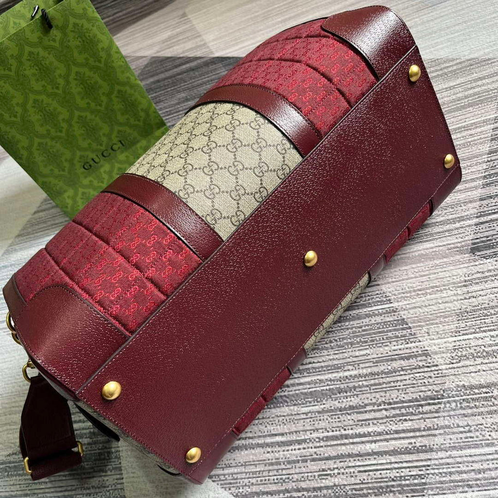 Gucci 724642 Mini GG Canvas Small Duffle Bag Red