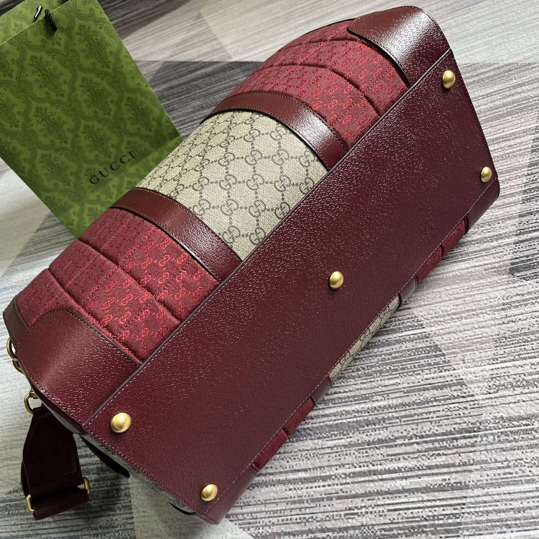 Gucci 724642 Mini GG Canvas Small Duffle Bag Red - Default Title - View 6