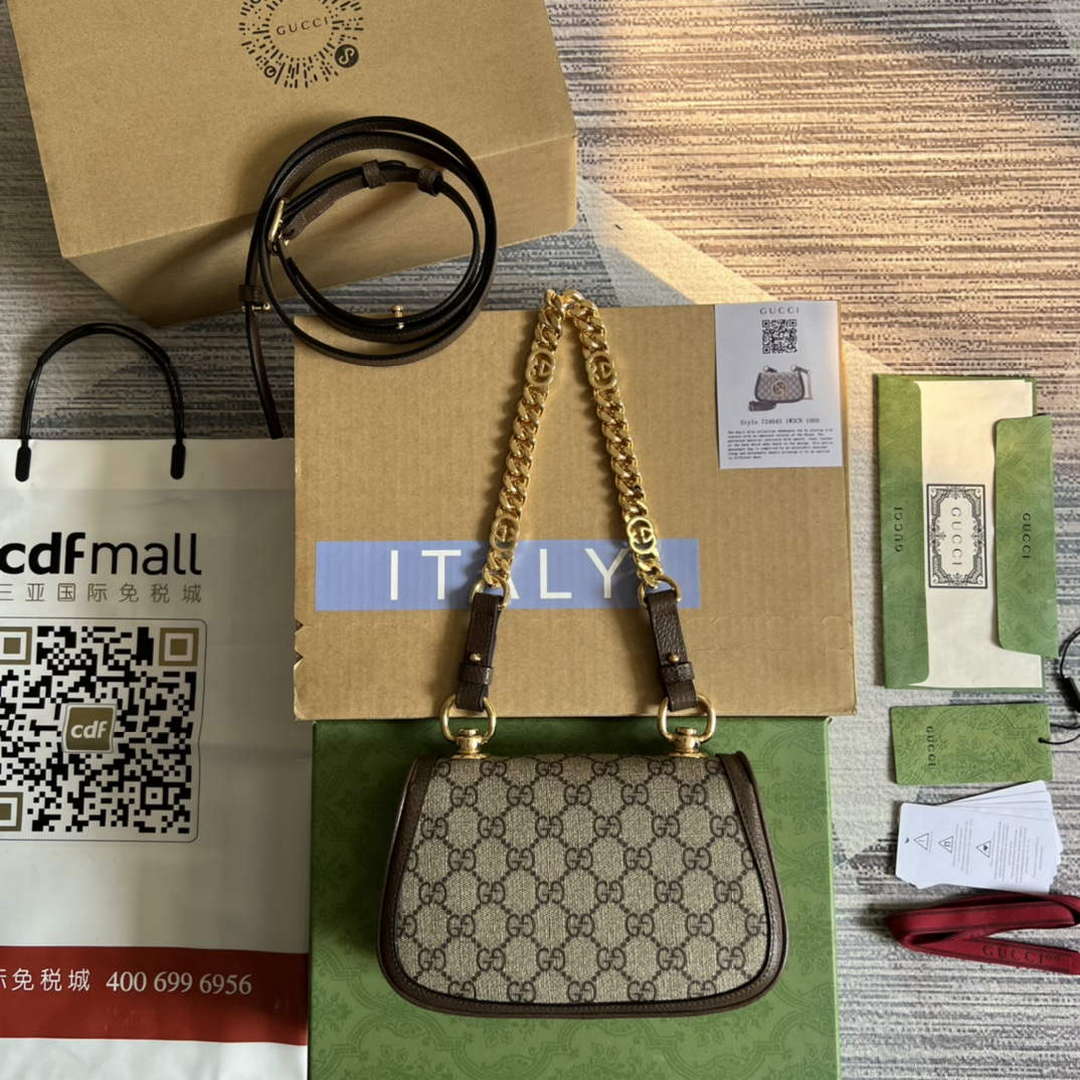 Gucci 724645 Gucci Blondie Mini Shoulder Bag Beige and ebony - Default Title - View 2