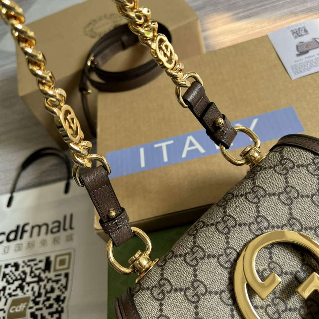 Gucci 724645 Gucci Blondie Mini Shoulder Bag Beige and ebony - Default Title - View 6