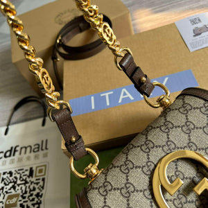 Gucci 724645 Gucci Blondie Mini Shoulder Bag Beige and ebony - Default Title - View 6