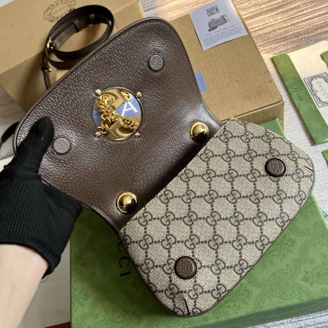 Gucci 724645 Gucci Blondie Mini Shoulder Bag Beige and ebony