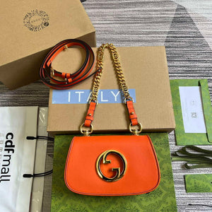 Gucci 724645 Gucci Blondie Mini Shoulder Bag Orange - Default Title - View 1
