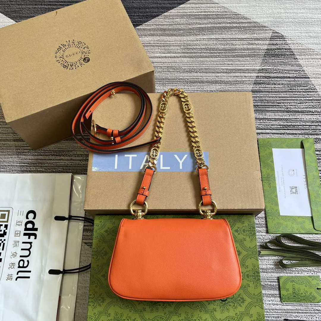 Gucci 724645 Gucci Blondie Mini Shoulder Bag Orange - Default Title - View 2