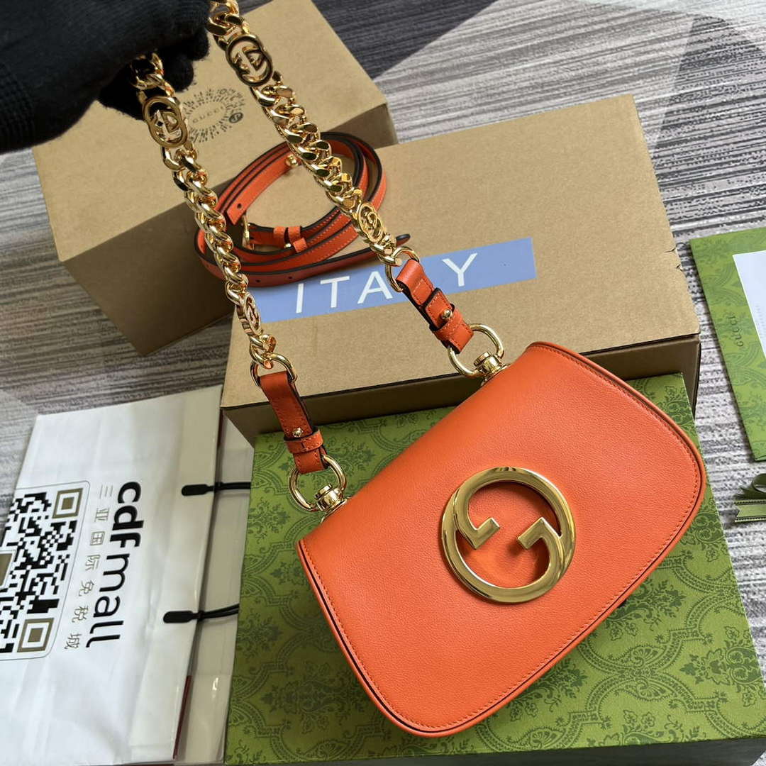 Gucci 724645 Gucci Blondie Mini Shoulder Bag Orange - Default Title - View 4