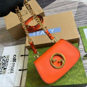 Gucci 724645 Gucci Blondie Mini Shoulder Bag Orange - Default Title - View 4