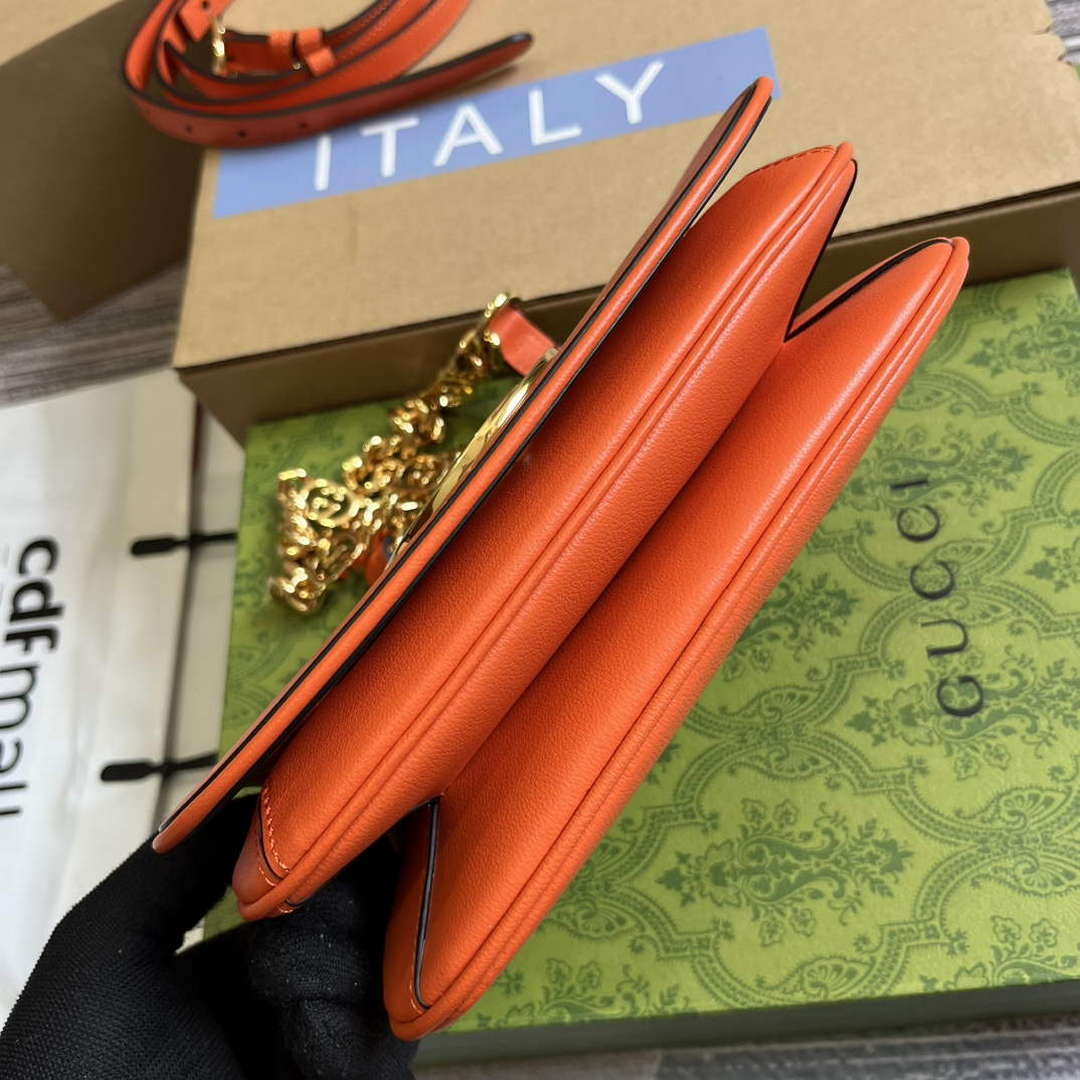 Gucci 724645 Gucci Blondie Mini Shoulder Bag Orange - Default Title - View 6