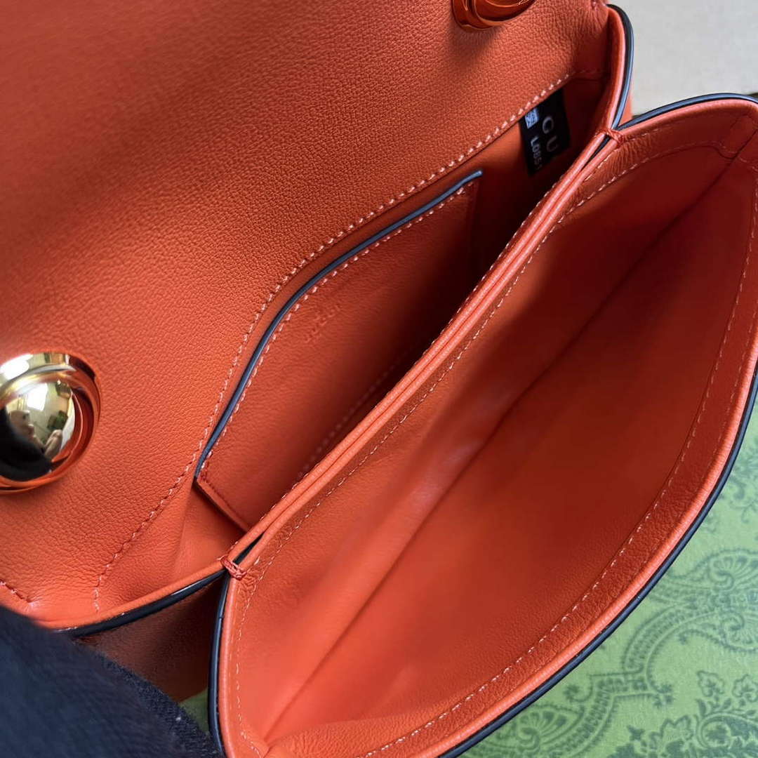 Gucci 724645 Gucci Blondie Mini Shoulder Bag Orange - Default Title - View 8