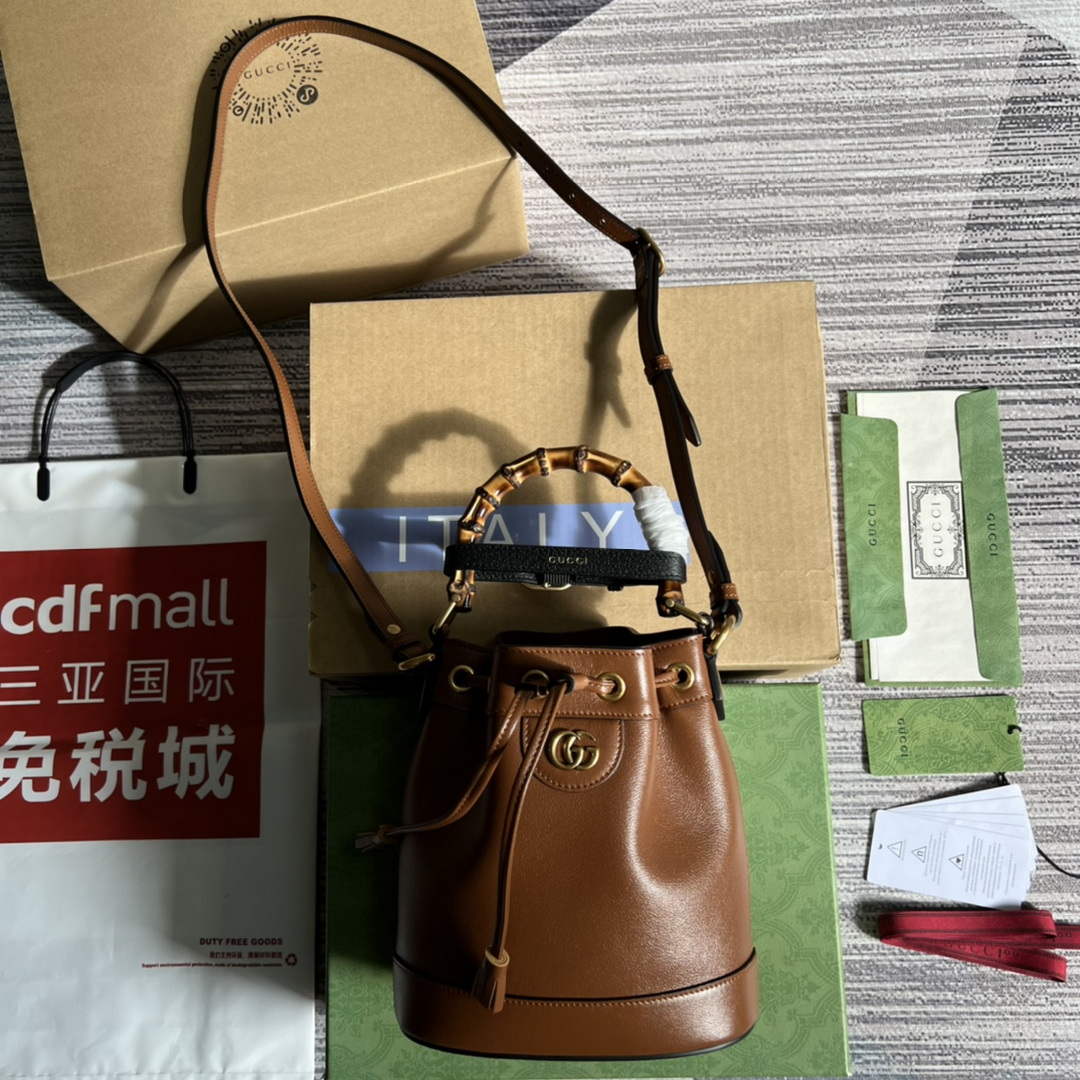 Gucci 724667 Diana Mini Bucket Bag Brown - Default Title - View 1