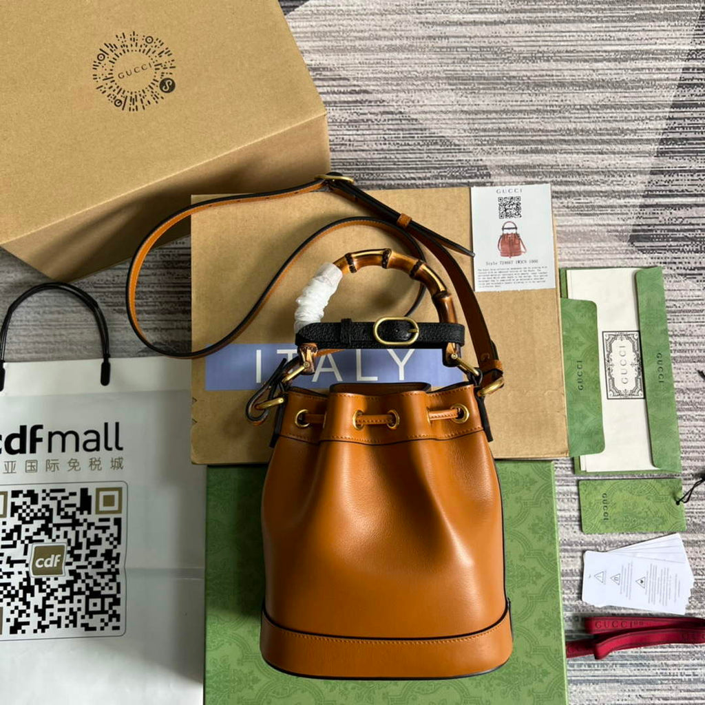 Gucci 724667 Diana Mini Bucket Bag Light Brown