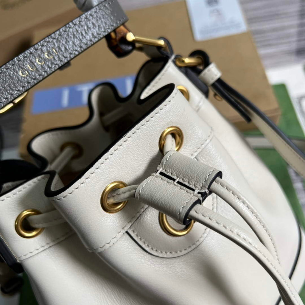Gucci 724667 Diana Mini Bucket Bag White