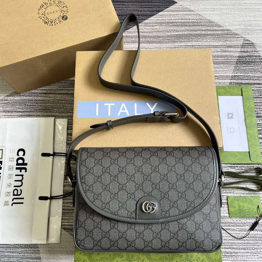 Gucci 724704 Ophidia Messenger Bag Grey - Default Title - View 1