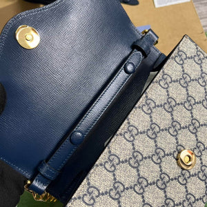 Gucci 724713 Gucci Horsebit 1955 mini bag Beige and blue - Default Title - View 7