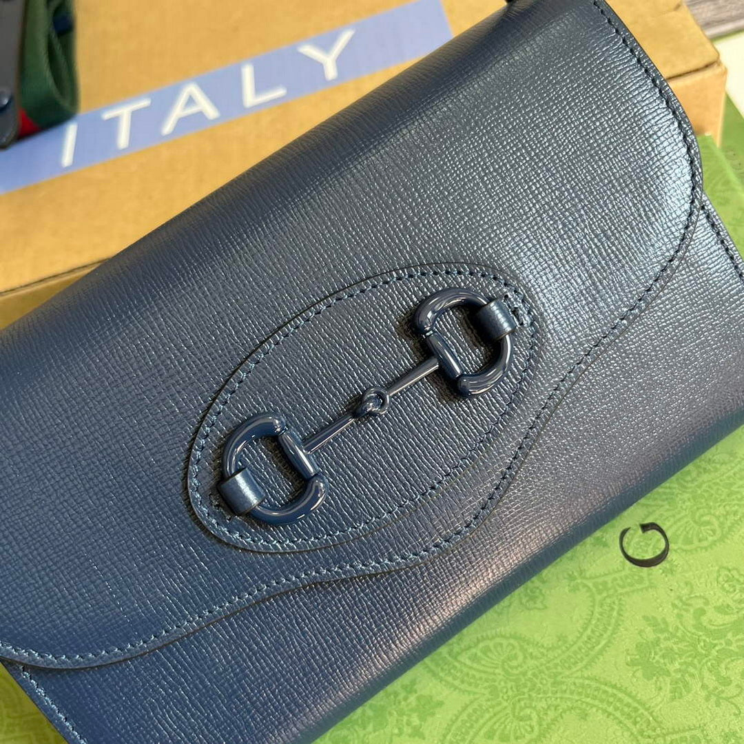 Gucci 724713 Gucci Horsebit 1955 mini bag Blue - Default Title - View 7