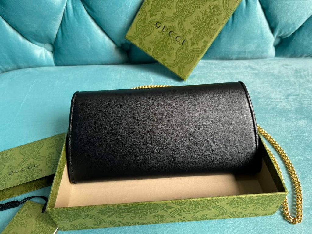 Gucci 725215 Gucci Blondie continental chain wallet Black
