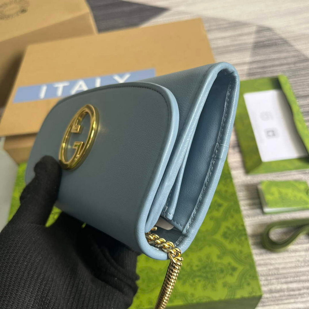 Gucci 725215 Gucci Blondie continental chain wallet Light blue