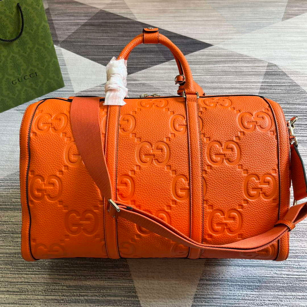 Gucci 725282 Jumbo GG Small Duffle Bag Orange