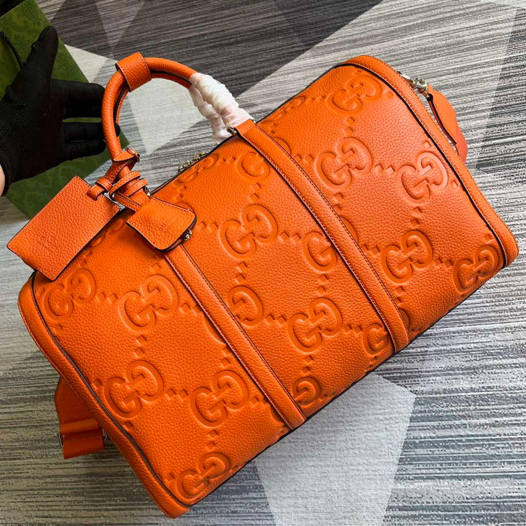 Gucci 725282 Jumbo GG Small Duffle Bag Orange