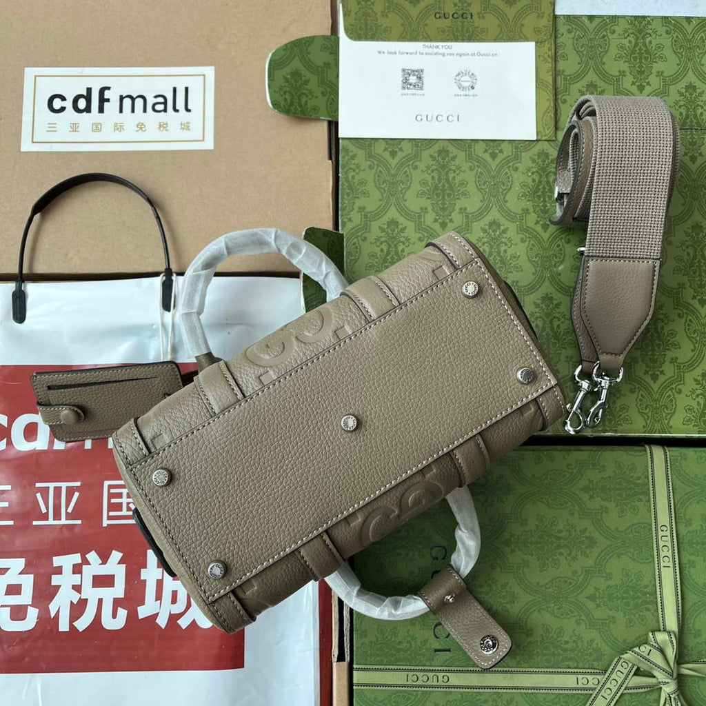 Gucci 725292 Jumbo GG Mini Duffle Bag Gray