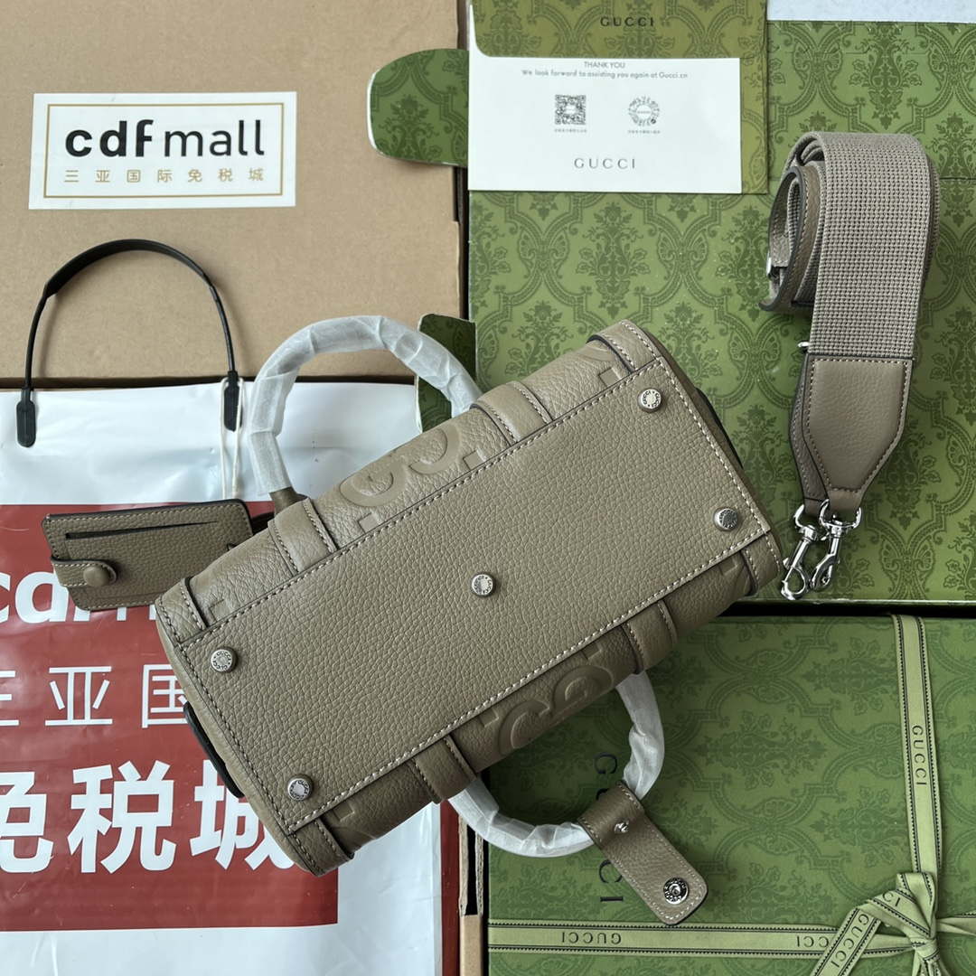Gucci 725292 Jumbo GG Mini Duffle Bag Gray - Default Title - View 5