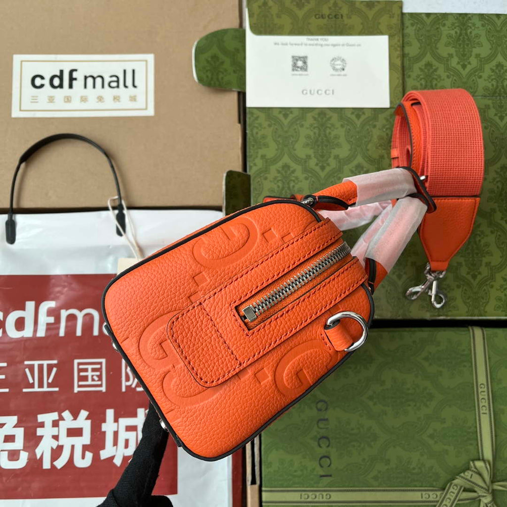 Gucci 725292 Jumbo GG Mini Duffle Bag Orange