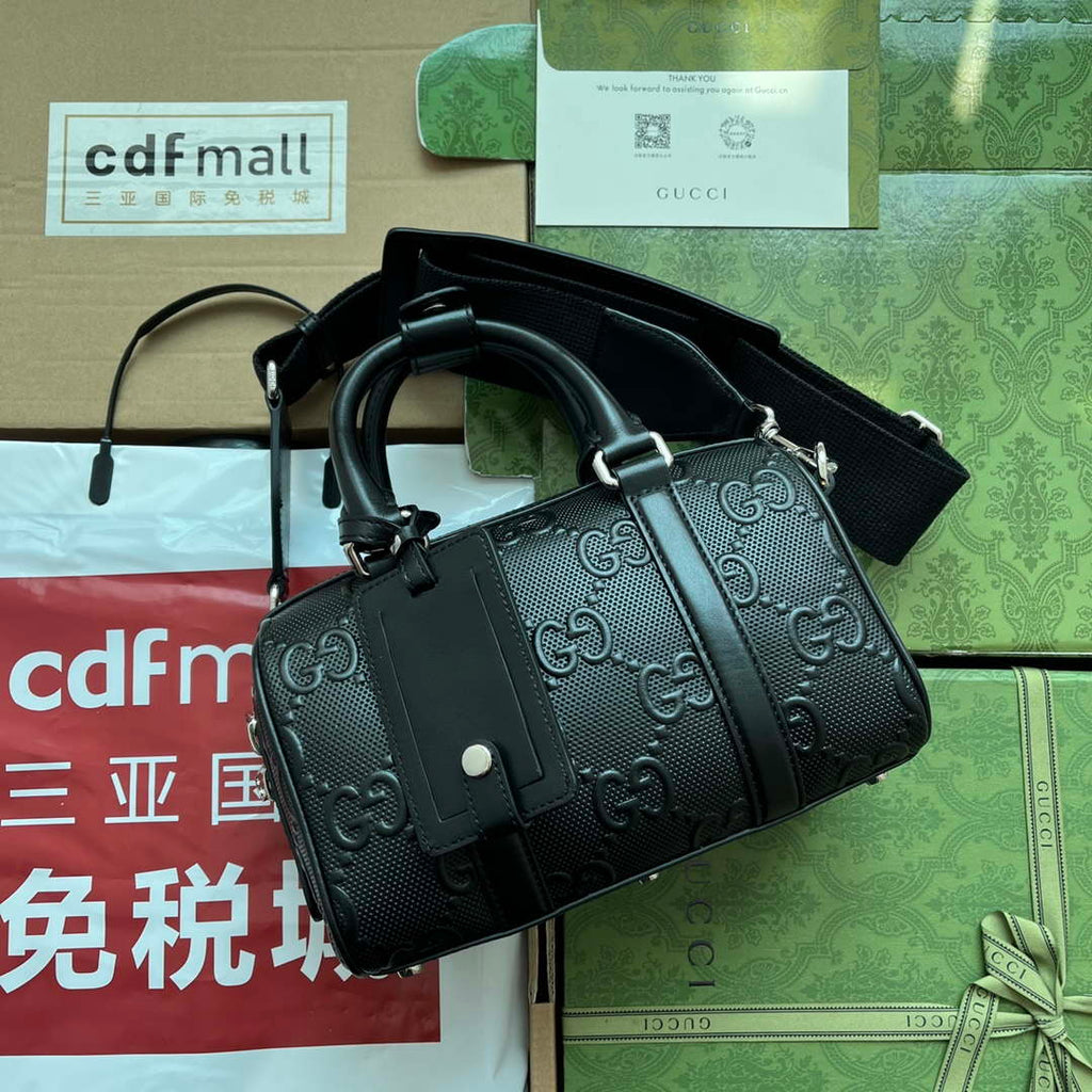 Gucci 725292 Jumbo GG Mini Embossed Bag Black