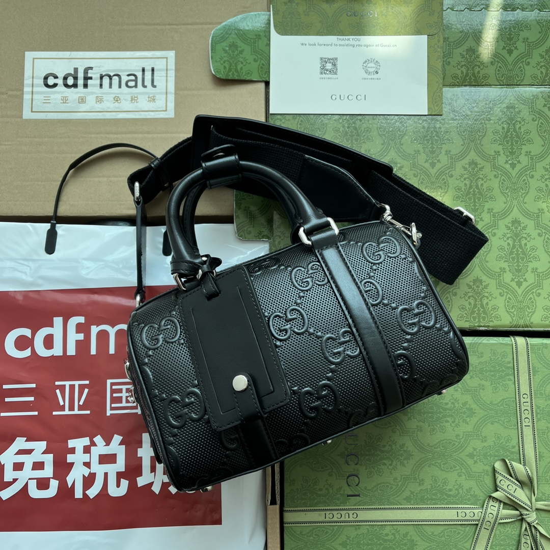 Gucci 725292 Jumbo GG Mini Embossed Bag Black - Default Title - View 1