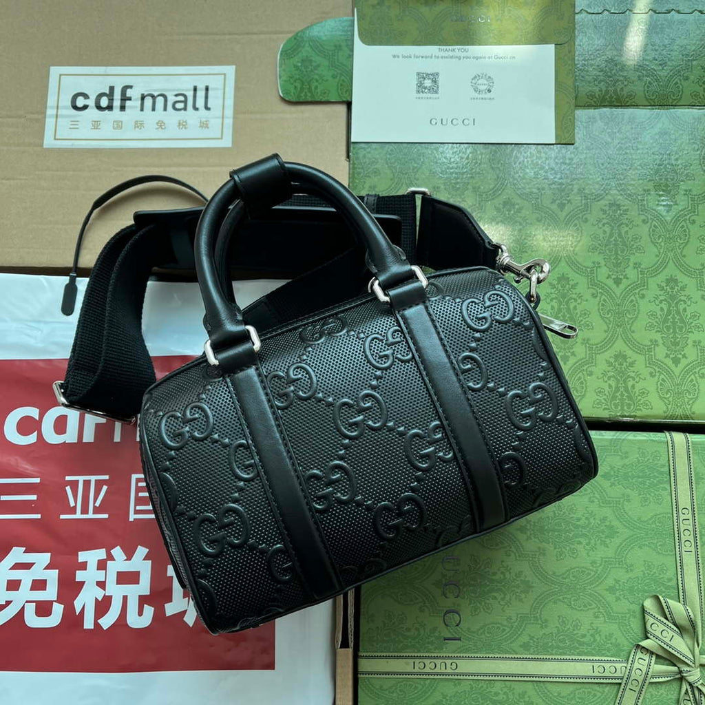 Gucci 725292 Jumbo GG Mini Embossed Bag Black