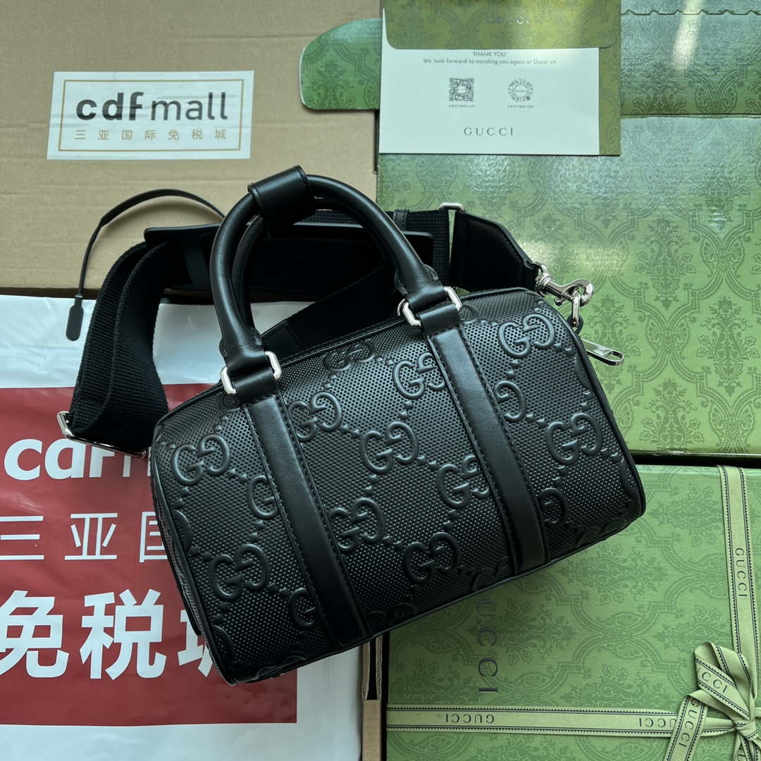 Gucci 725292 Jumbo GG Mini Embossed Bag Black - Default Title - View 2
