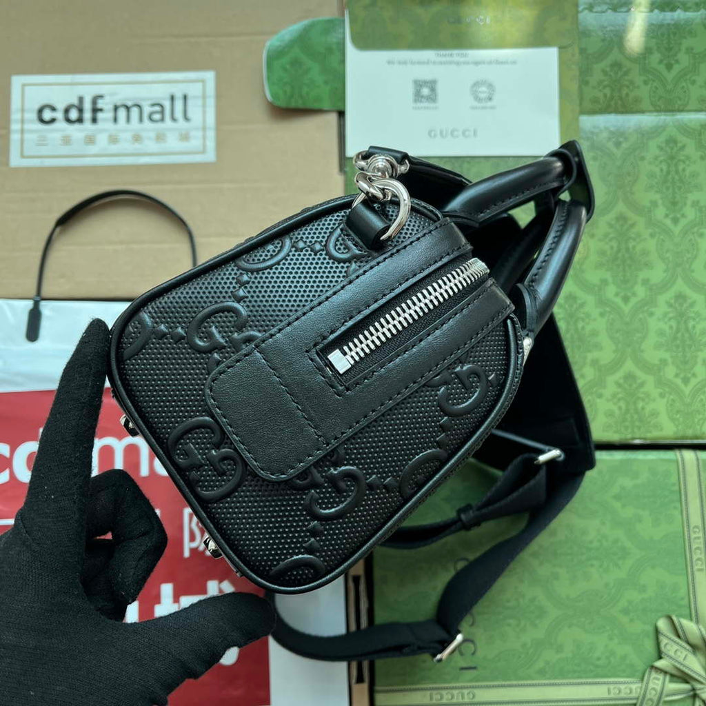 Gucci 725292 Jumbo GG Mini Embossed Bag Black