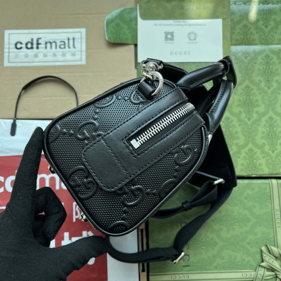 Gucci 725292 Jumbo GG Mini Embossed Bag Black