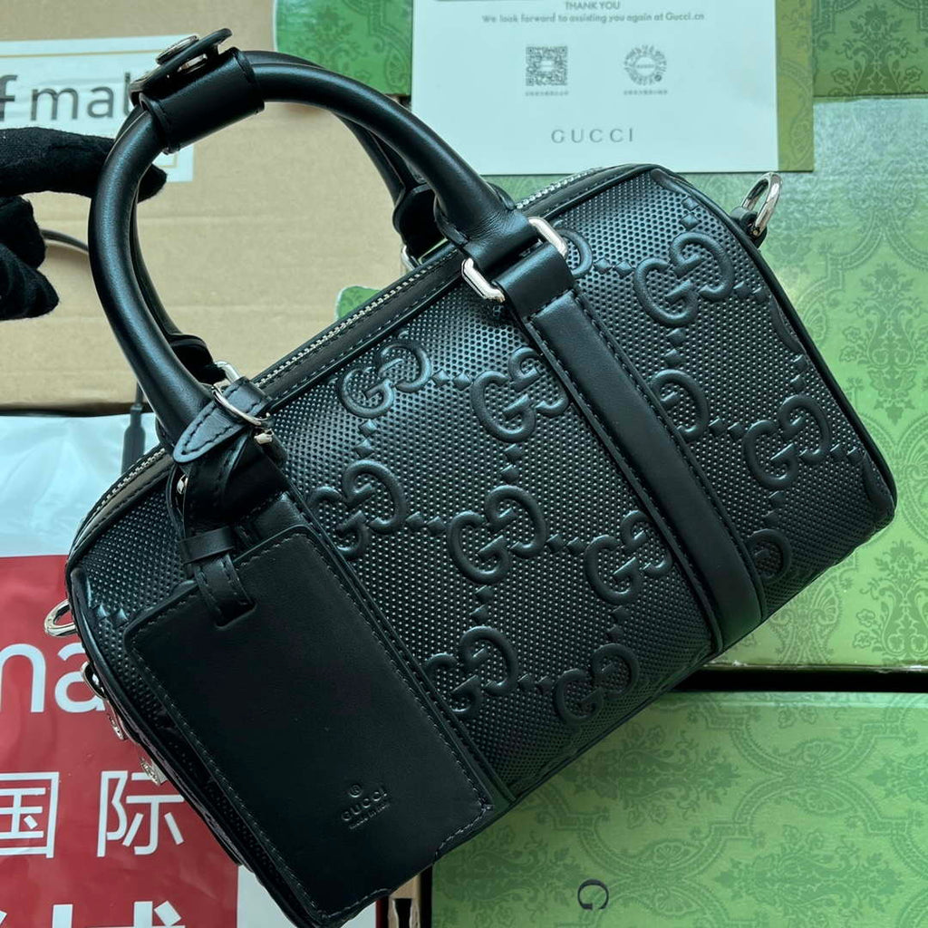 Gucci 725292 Jumbo GG Mini Embossed Bag Black
