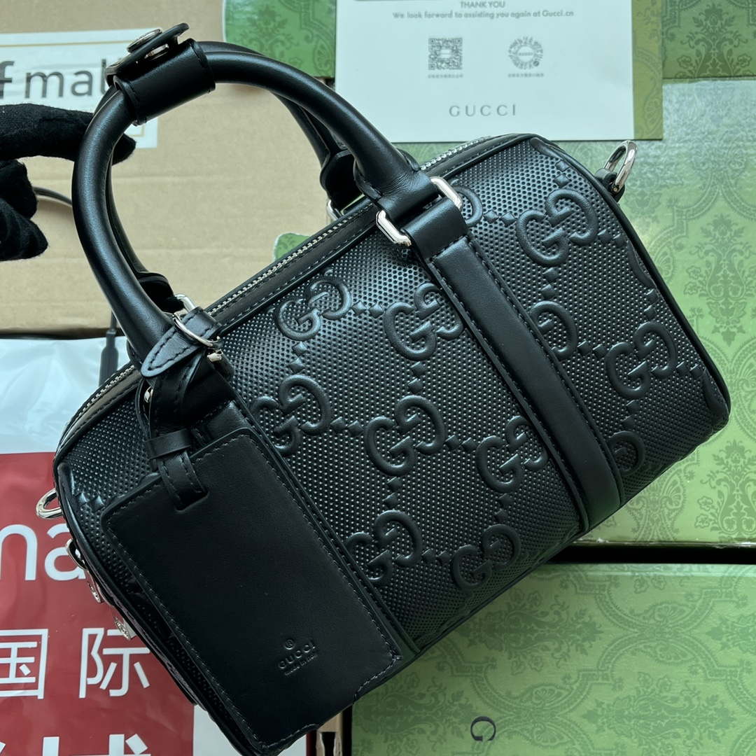 Gucci 725292 Jumbo GG Mini Embossed Bag Black - Default Title - View 6