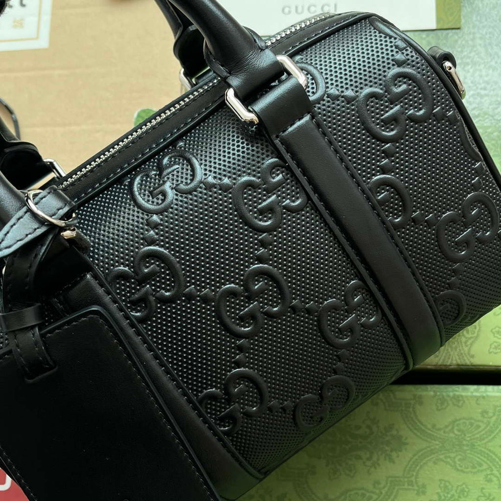 Gucci 725292 Jumbo GG Mini Embossed Bag Black
