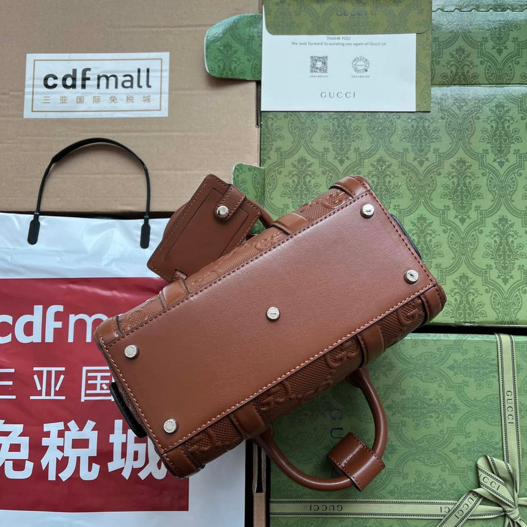 Gucci 725292 Jumbo GG Mini Embossed Bag Brown