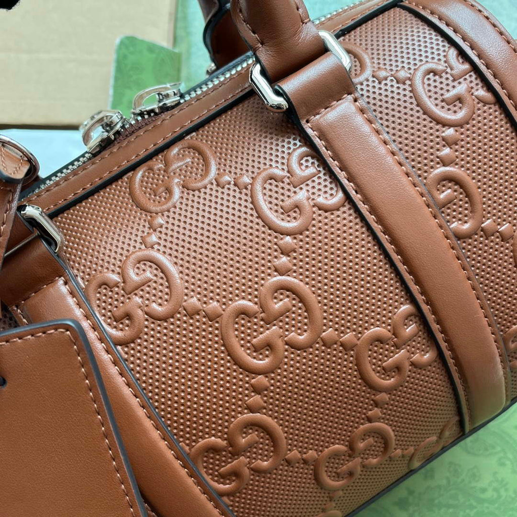 Gucci 725292 Jumbo GG Mini Embossed Bag Brown